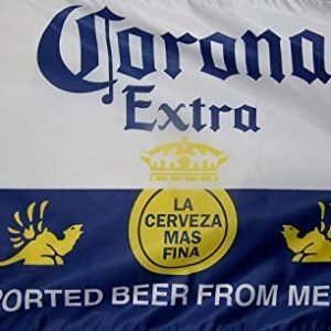 Bandeira de cerveja extra Corona de 7,62 x 1,52 m banner de luxo para ambientes internos e externos (Cervejas)