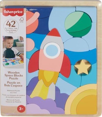 Fisher-Price Brinquedo para Bebês Quebra-cabeça de Madeira do Espaço para crianças a partir de 3 anos (Brinquedos)