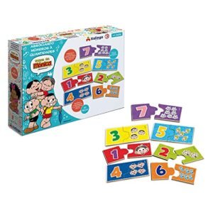 Jogo Associando Números e Quantidades Turma da Mônica - 20 Peças (Brinquedos)