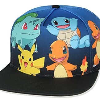 BIOWORLD Pokemon The Original Starters Boné com aba reta gradiente azul (Brinquedos)