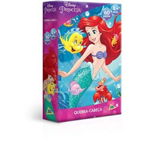 Toyster- Quebra-cabeça: Princesas - Ariel - 60 peças - Disney - JAK (Brinquedos)