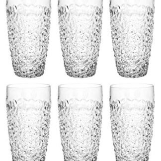 Copo Highball – Copo de cristal – Conjunto de 6 copos Hiball – Belo design para água, suco, vinho, cerveja e coquetéis – 473 ml – Feito na Europa (Cervejas)