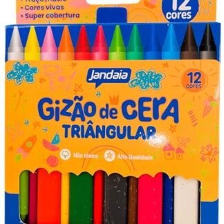 Gizão de cera 12 cores triangular - Jandaia (Brinquedos)