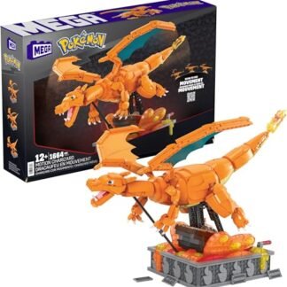 MEGA Pokémon, Blocos de Montar, Charizard Móvel com 1664 peças, Colecionável, Movimento com Manivela, A partir de 12 anos (Brinquedos)