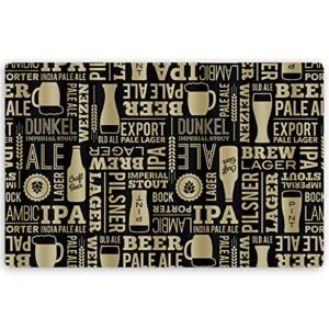 4 Jogo Americano Cerveja IPA Dourado - Impermeável PVC (Cervejas)