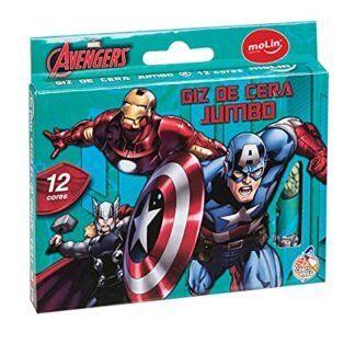 Giz de Cera Jumbo Avengers, Molin, 22247 - Cx. c/ 12 cores (Brinquedos)
