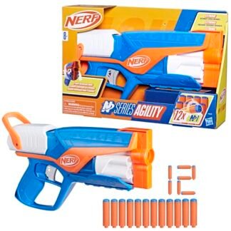 Nerf N Series Agility - Lançador em Plástico Azul e Laranja com 12 Dardos Nerf N1 (Compatíveis Apenas com Lançadores N Series), para Crianças Acima 8 Anos, Presentes para Meninos e Meninas (Brinquedos)