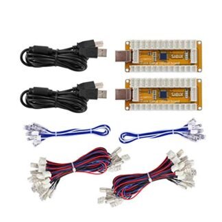 SJ@JX Codificador USB Arcade Game Zero Delay, 2 jogadores, gamepad, botão de LED, controle joystick para Nintendo Switch, PC, PS3, retropie, Raspberry Pi MAME (Brinquedos)
