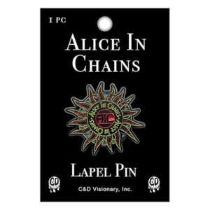 Broche de lapela de metal com logotipo Alice in Chains Sun (CDs)