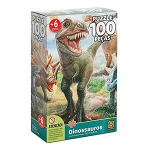 Quebra-cabeça 100 peças Dinossauros - Grow (Brinquedos)