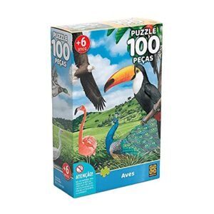 Quebra-cabeça 100 peças Aves - Grow - Grow (Brinquedos)