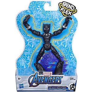 Marvel Avengers Figura Flexível de 15 cm, Bend and Flex Vingadores - Pantera Negra - E7868 - Hasbro (Brinquedos)