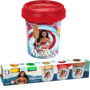 Conjunto de 5 Massinhas De Modelar Atóxica Moana Colorida Criança Massinha Não Tóxica Segura Para Crianças Brincar Disney Original Massa (Brinquedos)