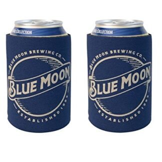 Manga Cooler Huggie de cerveja de neoprene com suporte de lata de bebida Blue Moon oficialmente licenciado (2) (Cervejas)