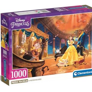 Clementoni Quebra-cabeça Disney A Bela e a Fera 1000 peças - pôster incluído, quebra-cabeça para adultos de 14 a 99 anos, presente para homens/mulheres, princesa da Disney, feito na Itália, 39854 (Brinquedos)