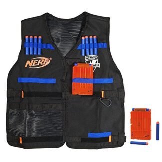 NERF Official Tactical Vest N-Strike Elite Series Includes 2 Six-Dart Clips and 12 Official Elite Darts for Kids, Teens, and Adults (Amazon Exclusive) (Brinquedos)