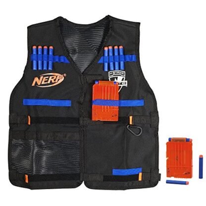 NERF Official Tactical Vest N-Strike Elite Series Includes 2 Six-Dart Clips and 12 Official Elite Darts for Kids, Teens, and Adults (Amazon Exclusive) (Brinquedos)