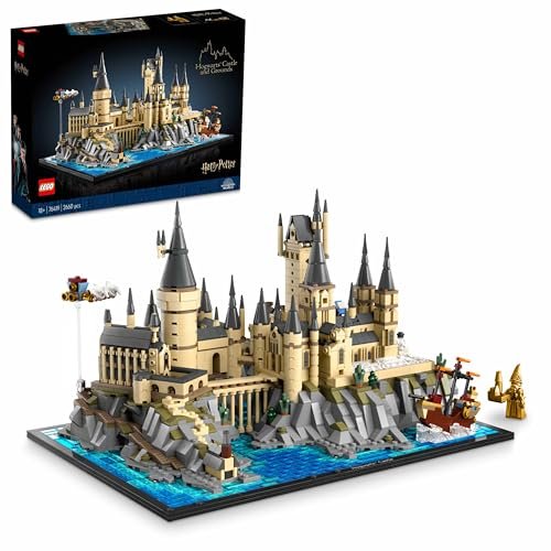 LEGO 76419 Harry Potter Castelo e Terreno de Hogwarts, conjunto com locais comemorativos: Torre de astronomia, sala de jantar, câmara dos segredos e muito mais, mochila de exposição para fãs adultos (Brinquedos)
