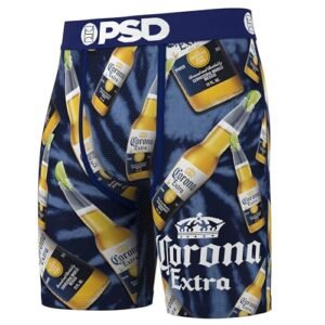 PSD Masculino Cuecas Boxer - Corona Extra, 18 Cm De Comprimento, Com Absorção De Umidade, Elástica Em 4 Direções, Cuecas Boxer Masculinas, Tamanho Extragrande (Cervejas)