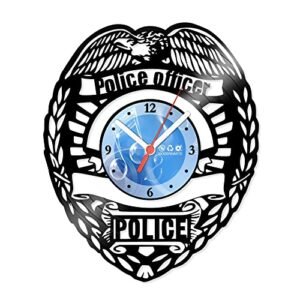 Relógio De Parede Disco Vinil Profissões - Police Officer - VPR-087 (Discos de Vinil)