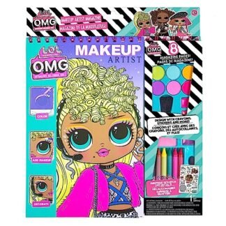 LOL OMG Make-Up Artist Magazine by Horizon Group USA. Kit de artesanato DIY, design com giz de cera, adesivos e mais. Crie visuais elegantes usando mais de 130 designs de estêncil e 200 adesivos (Brinquedos)