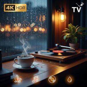 Lo-Fi Jazz & Coffee Drip – Café Focus | 4K TV Chill Screensaver (Café)