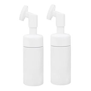 Kit Frasco Pump Espumador Porta Sabonete Escova Massageador De Silicone Para Limpeza Facial Skin Care 100ml Pequeno (2) (Beleza)