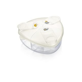 MAM Baby Porta Leite em Pó Com 3 Compartimentos de 40g Com Tampa Antivazamento e Forma Triangular, Neutro (Bebê)