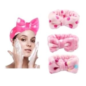 Genérico, Kit com 2 Faixas Laços de Cabelo Skin Care e Maquiagem Poá (Beleza)