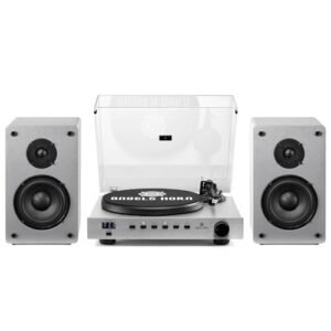 ANGELS HORN - Toca-discos de vinil Hi-Fi Bluetooth com alto-falantes de estante, AT-3600L, pré-amplificador Phono integrado, transmissão de correia de 2 grupos, controle de passo (Discos de Vinil)