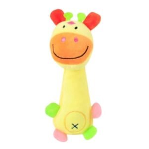 Bichinho de Pelúcia para Cachorro e Gato Brinquedo Mordedor Pet com Apito Girafa Macaco Porco (AMARELO) (Brinquedos)