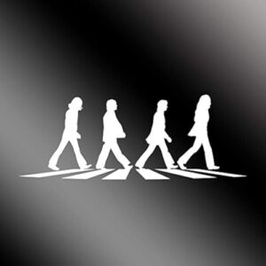 Adesivo Beatles Abbey Road Crosswalk Merchandise Memorabilia Album Record Iconic Band Pepper Black Vinyl | Qualidade Premium | 18 cm | D031-W (CDs)