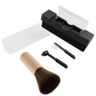 Escova de limpeza de disco de vinil de fibra de carbono, kit de limpeza de disco de vinil antiestático com esponja de limpeza de discos e escova de agulha para disco de vinil para CD de disco de disco (Equipamentos)