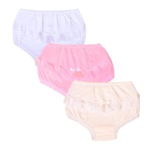 Calcinha Brando Infantil Com Renda e Aplique 21 Kit C/3 ST-Cores M (Bebê)