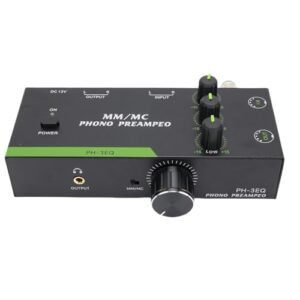 Dpofirs Phono Preamp para Toca-discos MM MC Compatível, Mini Pré-Amplificador Home Audio para MM MC Cartucho Turntable Record Player Home (Plugue da UE) (Equipamentos)