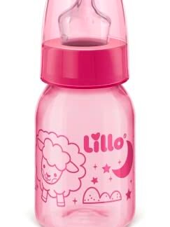 Mamadeira Rosa Divertida Bico Silicone 120ml Tam.1 - Lillo (Bebê)