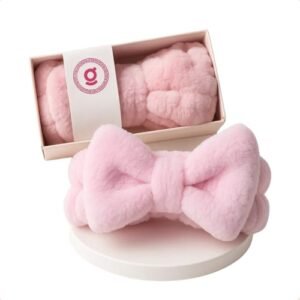 Faixa Tiara Laço Atoalhada Para Maquiagem E Skin Care (Beleza)