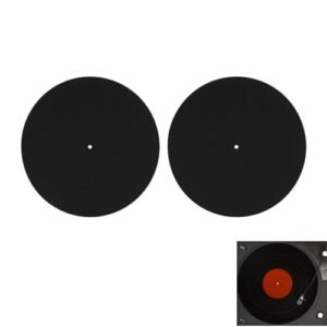 Tapete Giratório De 2 Peças, Tapete Deslizante Para Toca-discos Vintage De Vinil De 12" O Tapete Giratório Reduz O Ruído E Os Sons De Estática E Poeira Acessórios De Substituição Do Tapete (Equipamentos)