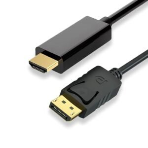 VGE Cabo DP para HDMI de 1,8 m [1,8 m], cabo adaptador DisplayPort para HDMI, cabo de porta de exibição para PC, laptop, TV, monitor, projetor - Plug & Play, transmissão de áudio (preto) (Equipamentos)
