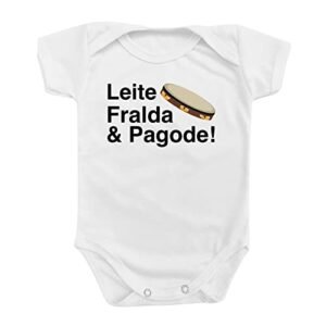 Body Roupa Bebê Leite Fralda Pagode Divertido Música Samba Cor:Branco;Tamanho:M (Bebê)