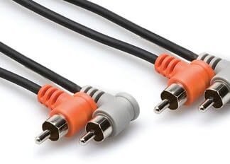 Hosa CRA-202RR RCA duplo de ângulo direito para mesma interconexão estéreo, 2 m (Equipamentos)