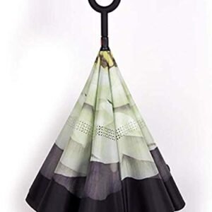 Guarda-chuva invertido à prova de vento Guarda-chuva invertido para mulheres com proteção UV guarda-chuva de cabeça para baixo com alça em formato de C - D. Atualização (CDs)