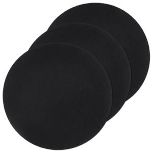 UNICRAFTALE 3 peças de tapetes para toca-discos, preto, liso, redondo, feltro, 295 x 1,5 mm, tapete protetor para todos os toca-discos de vinil (Equipamentos)