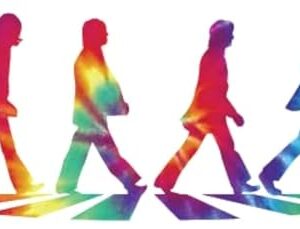 Adesivo Beatles Abbey Road Crosswalk Merchandise Memorabilia Album Record Iconic Band Pepper Vinyl Sticker | Qualidade Premium | 18 cm | S041 (Branco-Tiedye) (CDs)