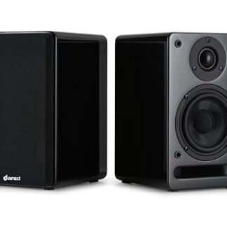 Dared Alto-falantes passivos de estante SP02: design bidirecional, acabamento de piano preto - 1 par. Requer um amplificador externo para operação (amplificador disponível separadamente em nossa loja) (Equipamentos)