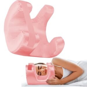 FITHUGOO Travesseiro de rosto para rugas, travesseiro antirrugas para dormir de beleza, dormir nas costas, travesseiro cervical ergonômico de beleza para pescoço (rosa) (Beleza)
