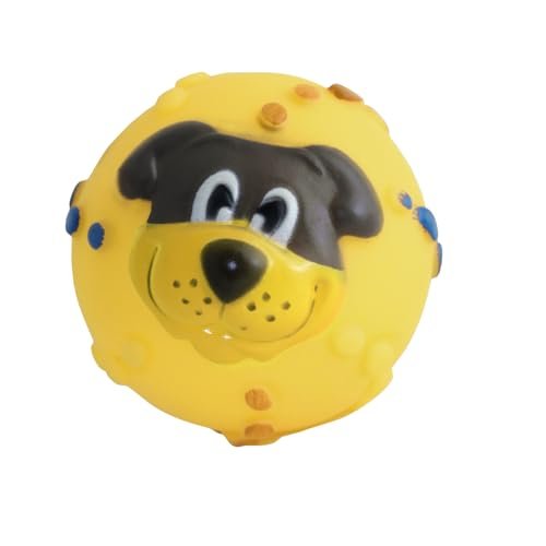 M-74 Brinquedo Mordedor para Cachorro Formato Bife, 10cm, Vermelho e Laranja (M-97AM Mordedor Pet Bola Amarela com Rosto 8cm) (Brinquedos)