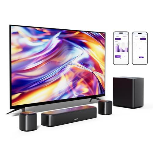 ULTIMEA Barra de som 5.1 canais para Smart TV, sistema de som surround virtual para TV, controle de aplicativo, sistema de som de home theater, barra de som de TV com subwoofer, 2 alto-falantes (Equipamentos)