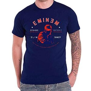 Eminem Camiseta masculina com retrato de Detroit azul, Azul, GG (CDs)