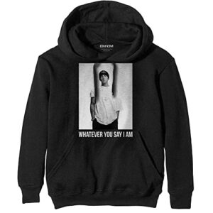 Eminem - Moletom unissex Whatever para adultos, Preto/branco, M (CDs)